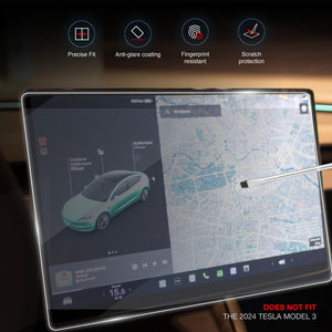 Tesla Model 3 (2017-2023) and Model Y (2020-2024) Tempered Glass Screen Protector Gloss Finish