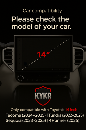 Toyota Tundra (2022–2025), Sequoia, Tacoma (2024–2025), 4Runner (2025) – 14” Screen Protector | KYKR