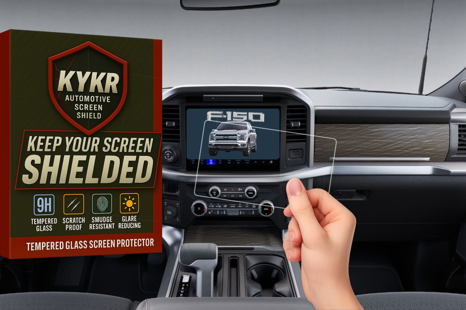 Ford F-150 (2021–2026) Screen Protector – 12” Tempered Glass | KYKR