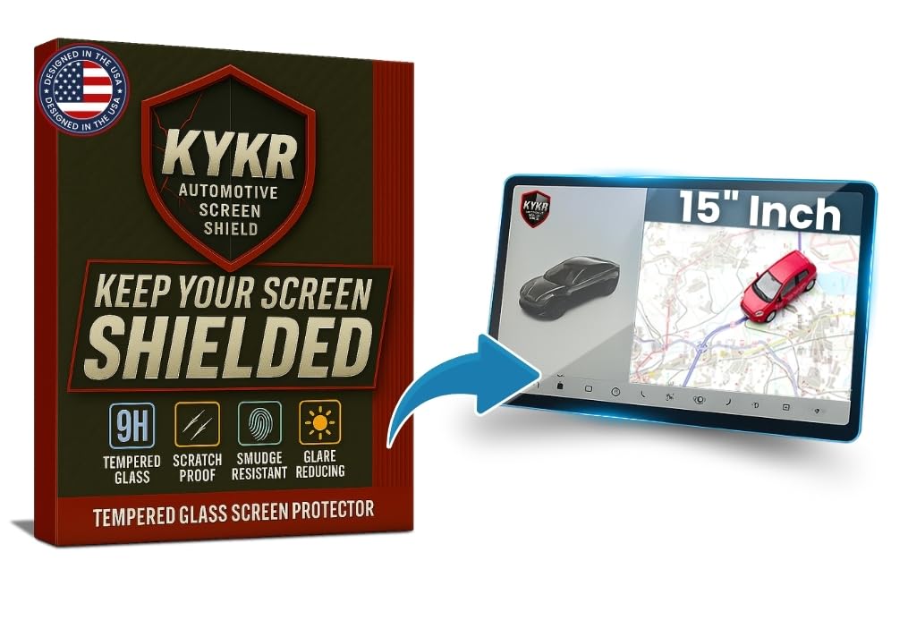 Tesla Model 3 (2017–2023) & Model Y (2020–2024) Screen Protector – 15” Tempered Glass KYKR