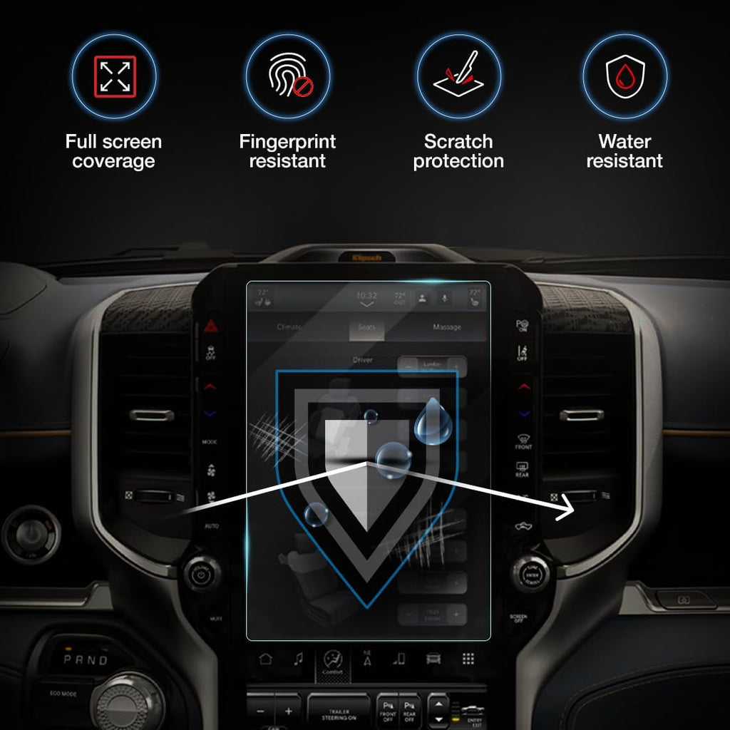 RAM 1500 (2019–2026), 2500 & 3500 (2019–2026) Screen Protector – 12” Tempered Glass | KYKR