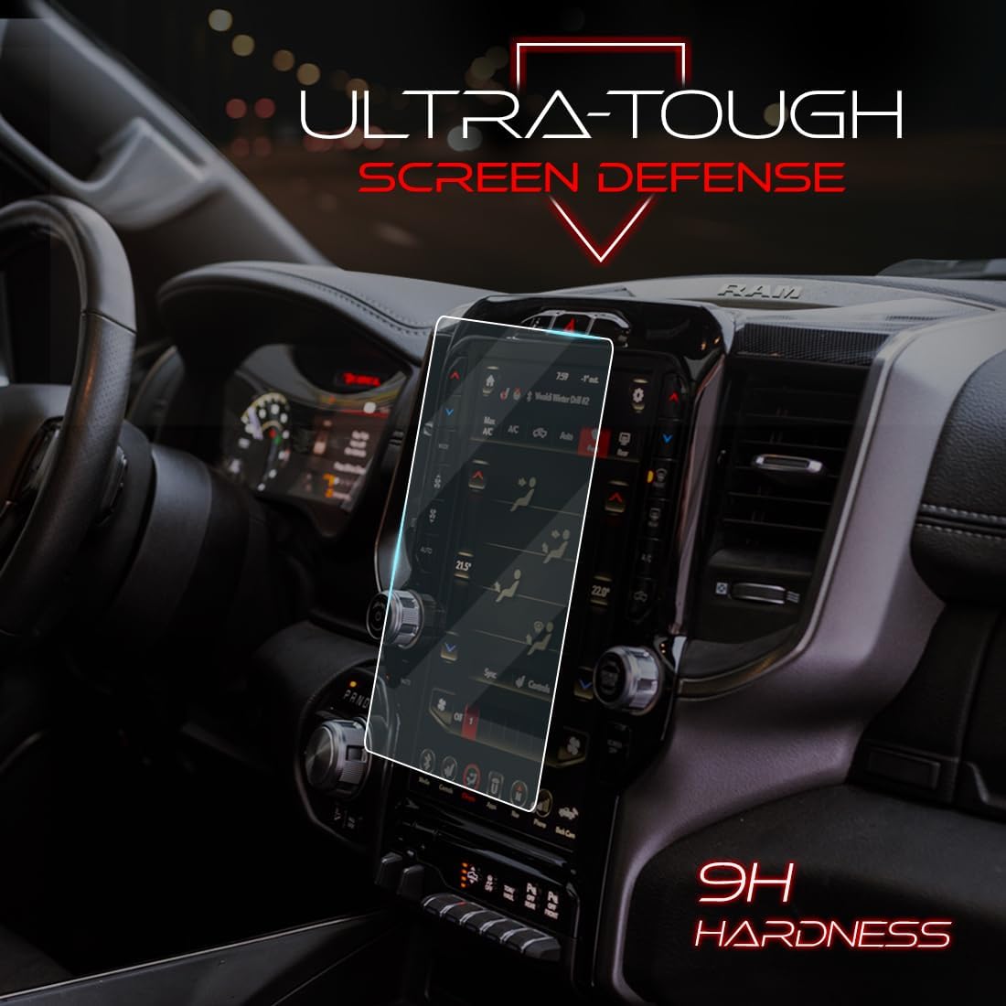 RAM 1500 (2019–2025), 2500 & 3500 (2019–2025) Screen Protector – 12” Tempered Glass| KYKR